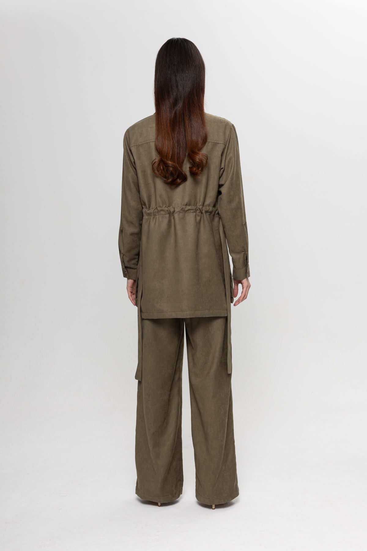 HAKİ SÜET ÜÇ CEPLİ PANTOLON TAKIM