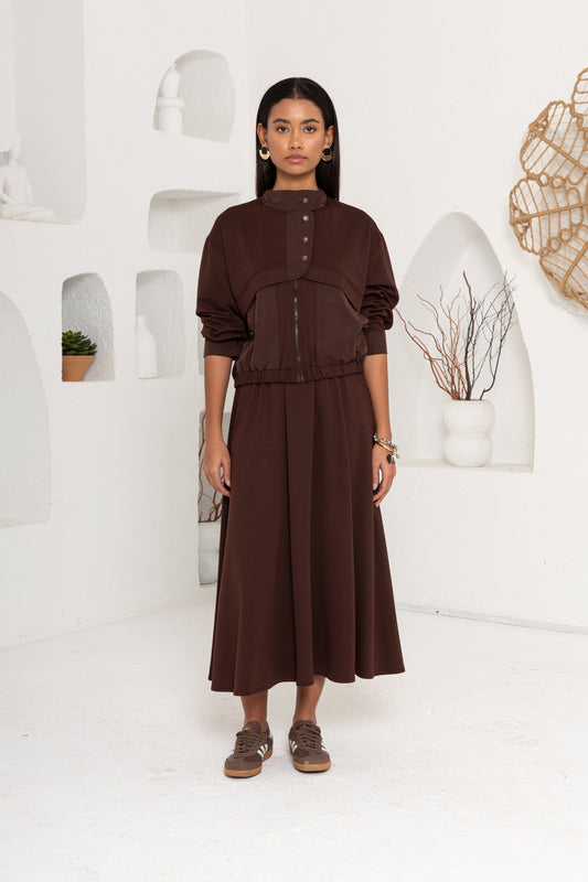 KAHVE OYSHO ÖNÜ PATLI ETEK TAKIM