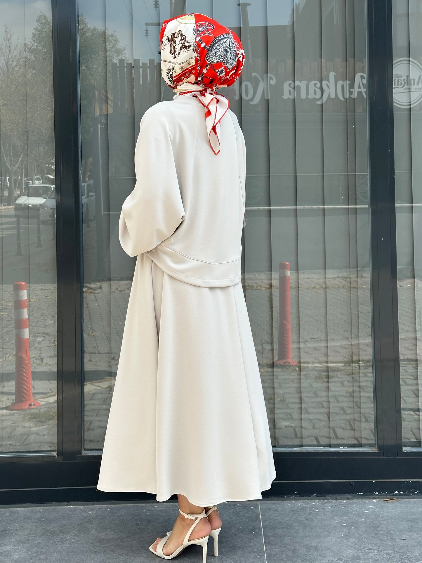 BEJ ETEK UCU DİKİŞ DETAYLI ETEK TAKIM