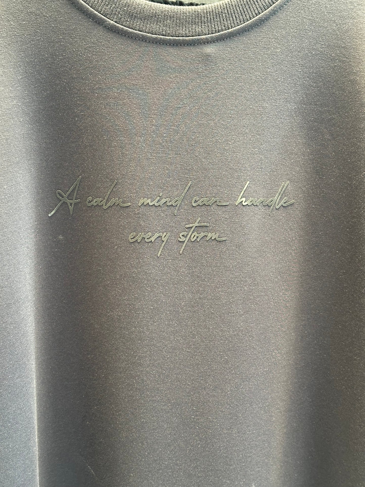 ANTRASİT PARLAK TANATON BASKILI BASİC SWEAT