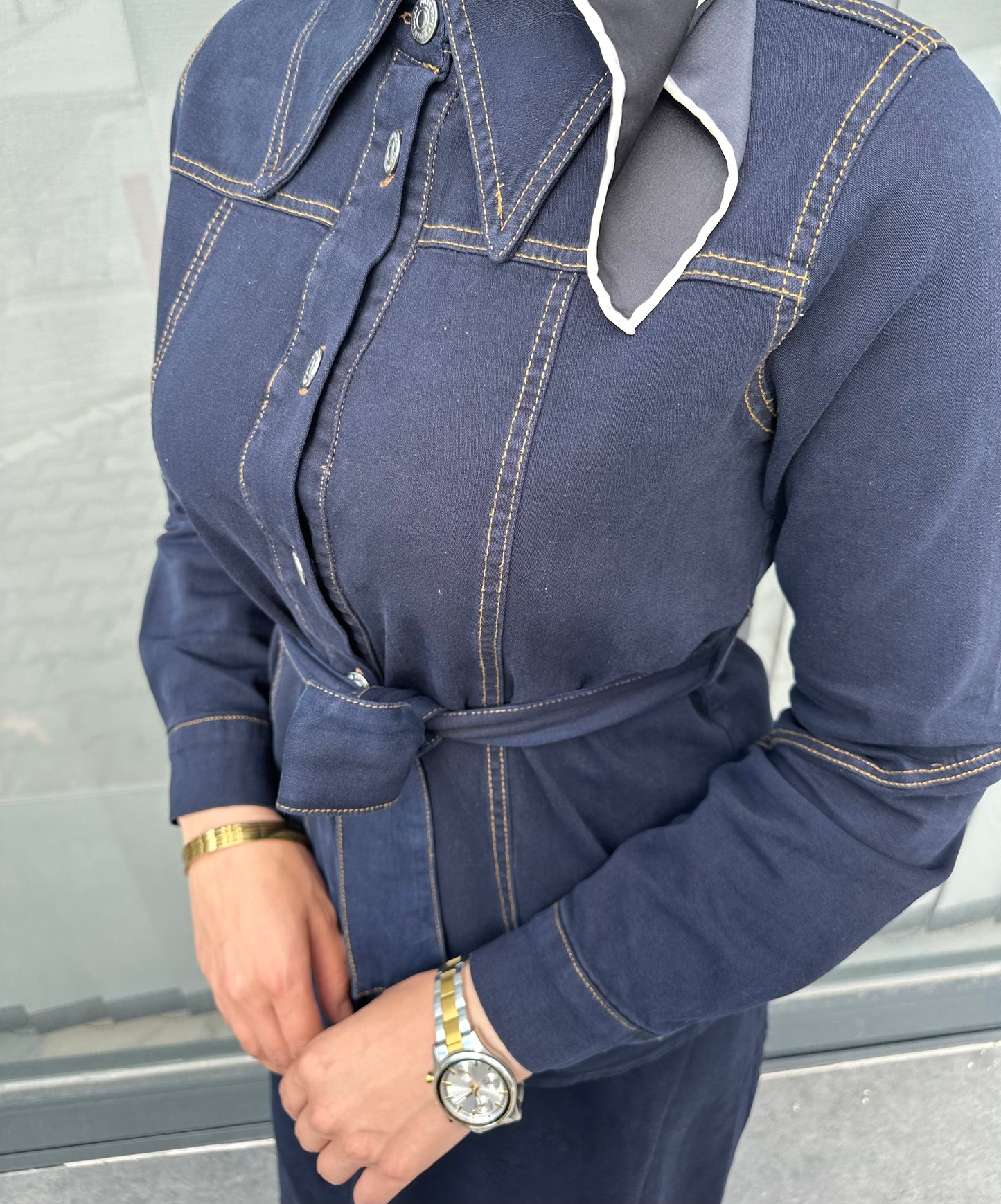 KOYU DENIM LİKRALI ETEK TAKIM