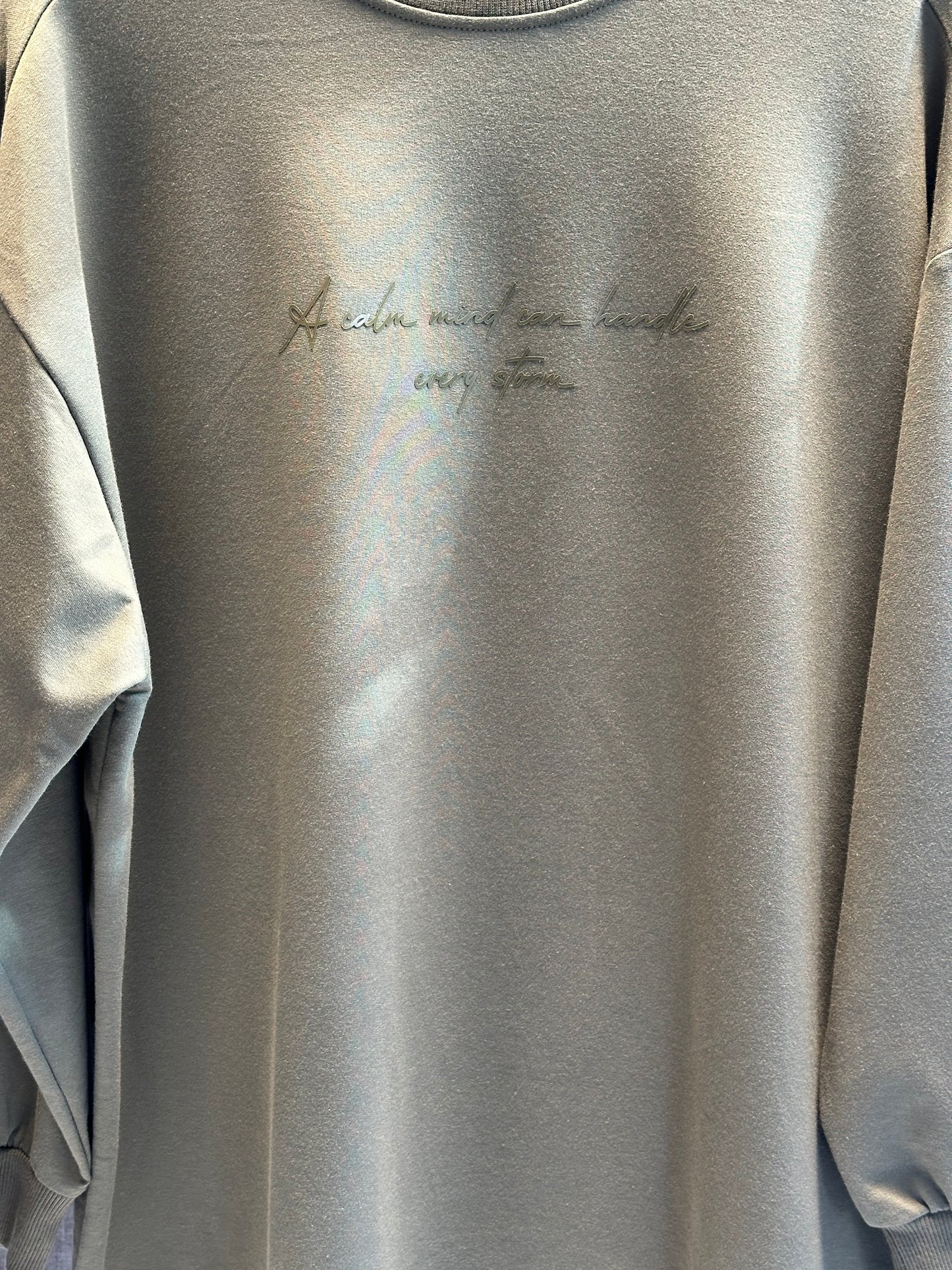 HAKİ PARLAK TANATON BASKILI BASİC SWEAT