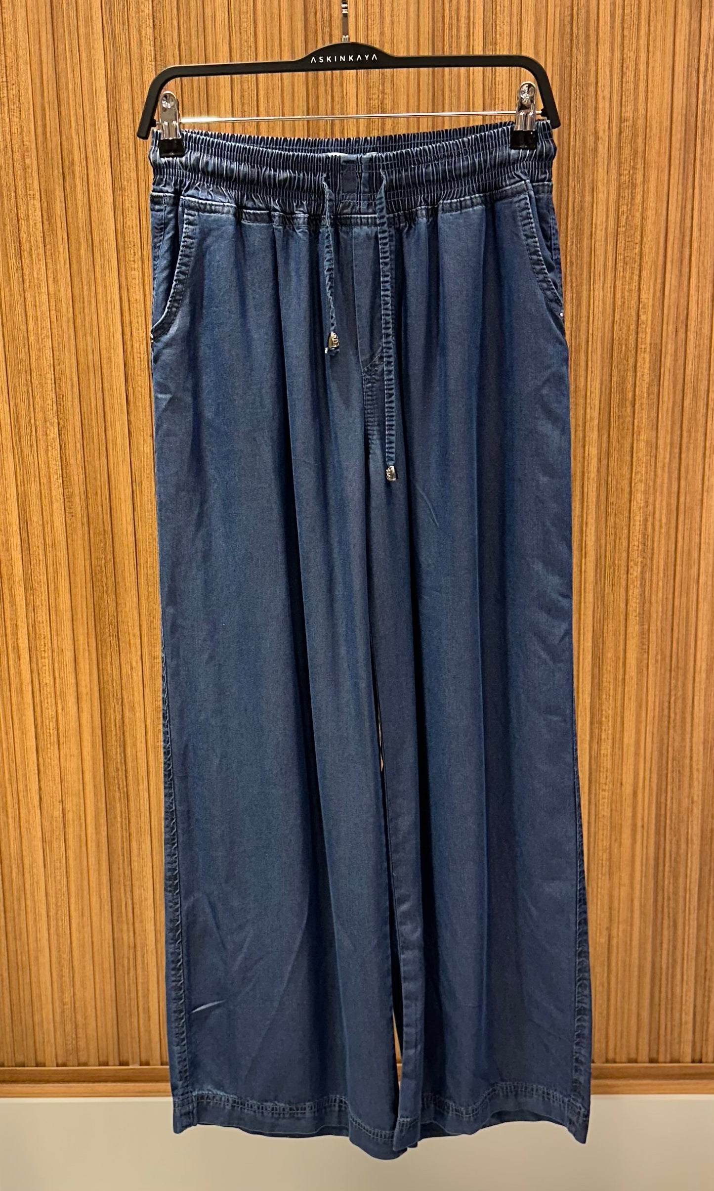 KOYU DENIM TENSEL PALAZZO PANTOLON
