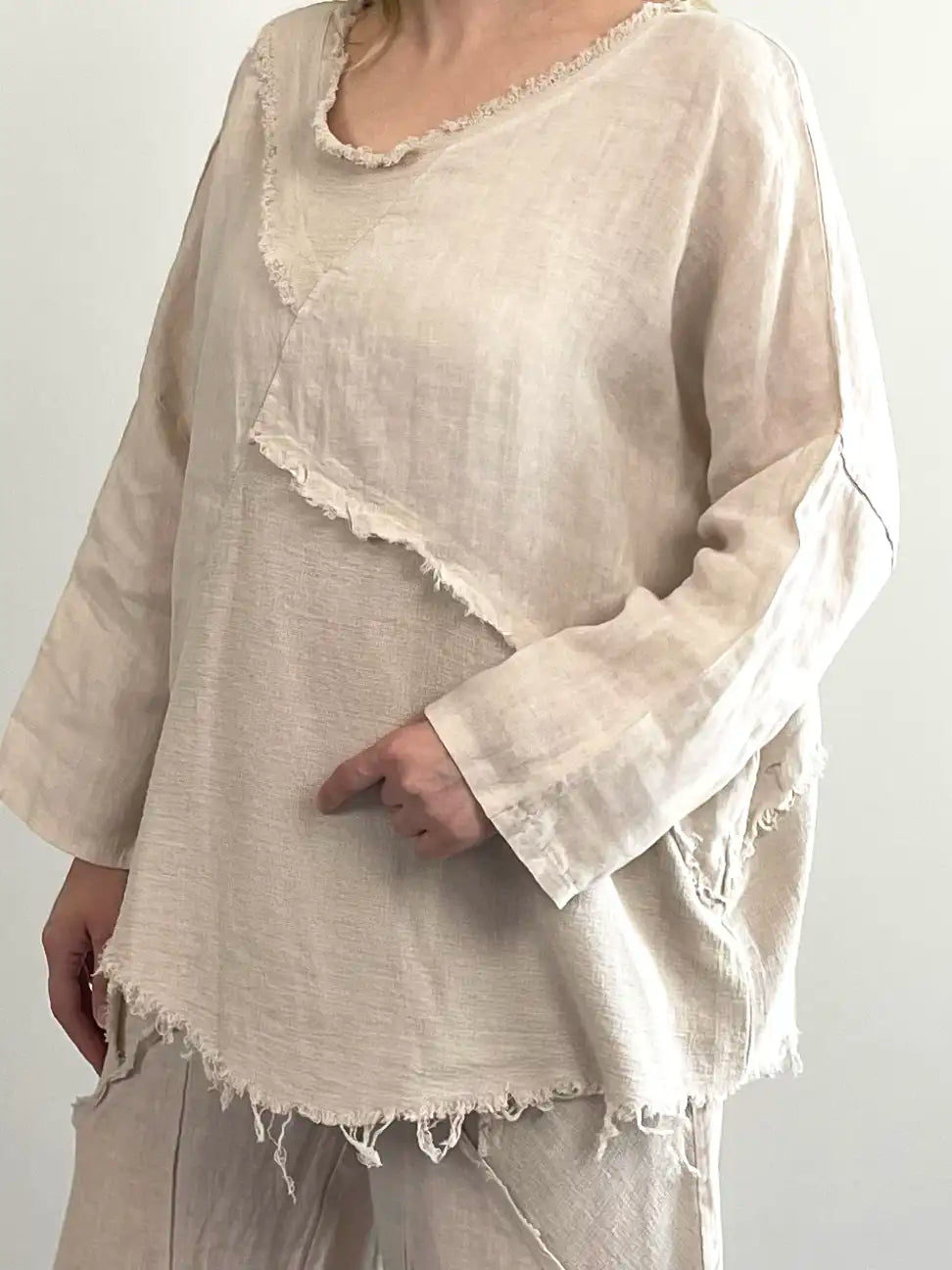 BEJ MÜSLİN PARÇA DETAY İKİLİ TAKIM - ASKINKAYA