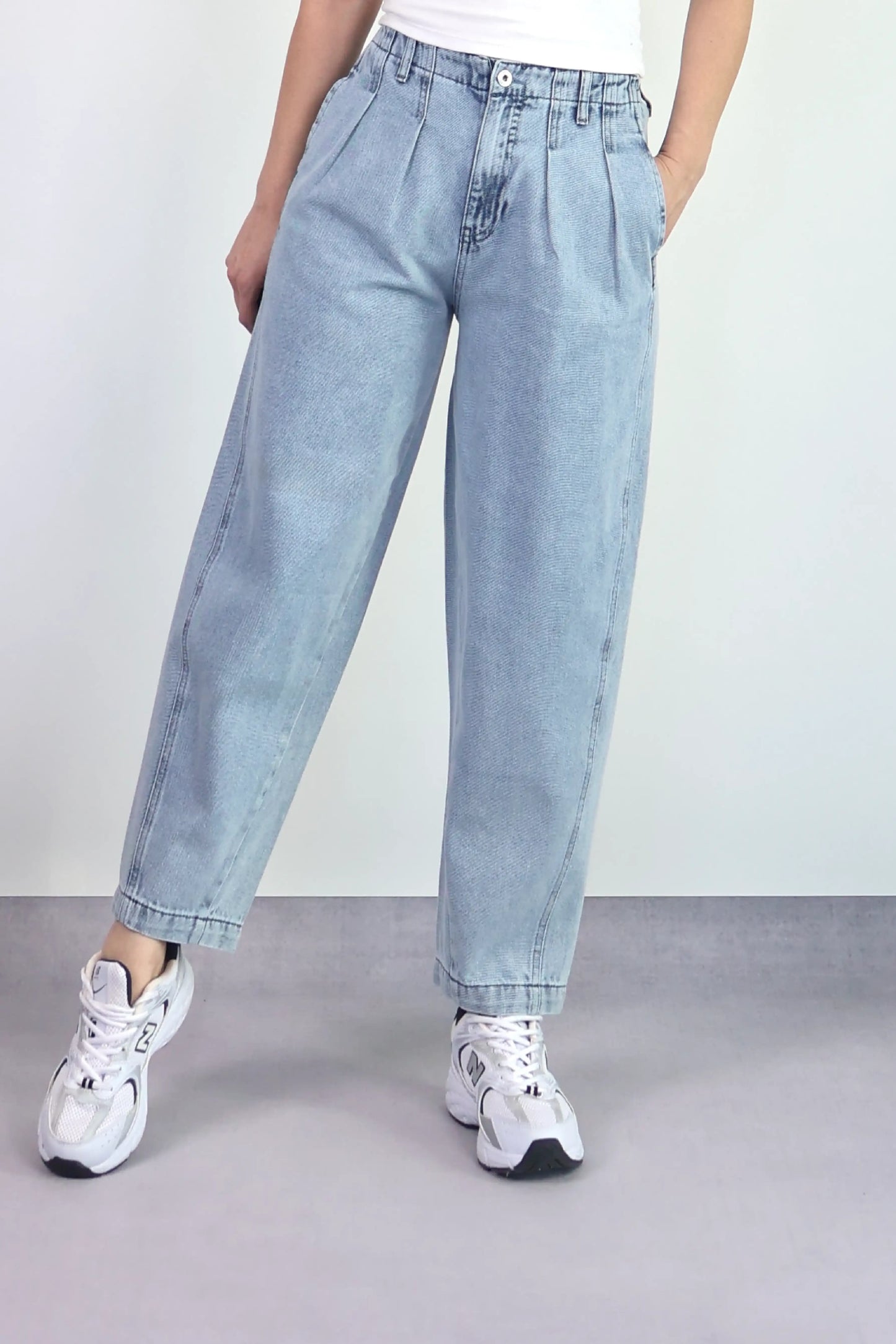 AÇIK DENIM MOM JEAN PANTOLON