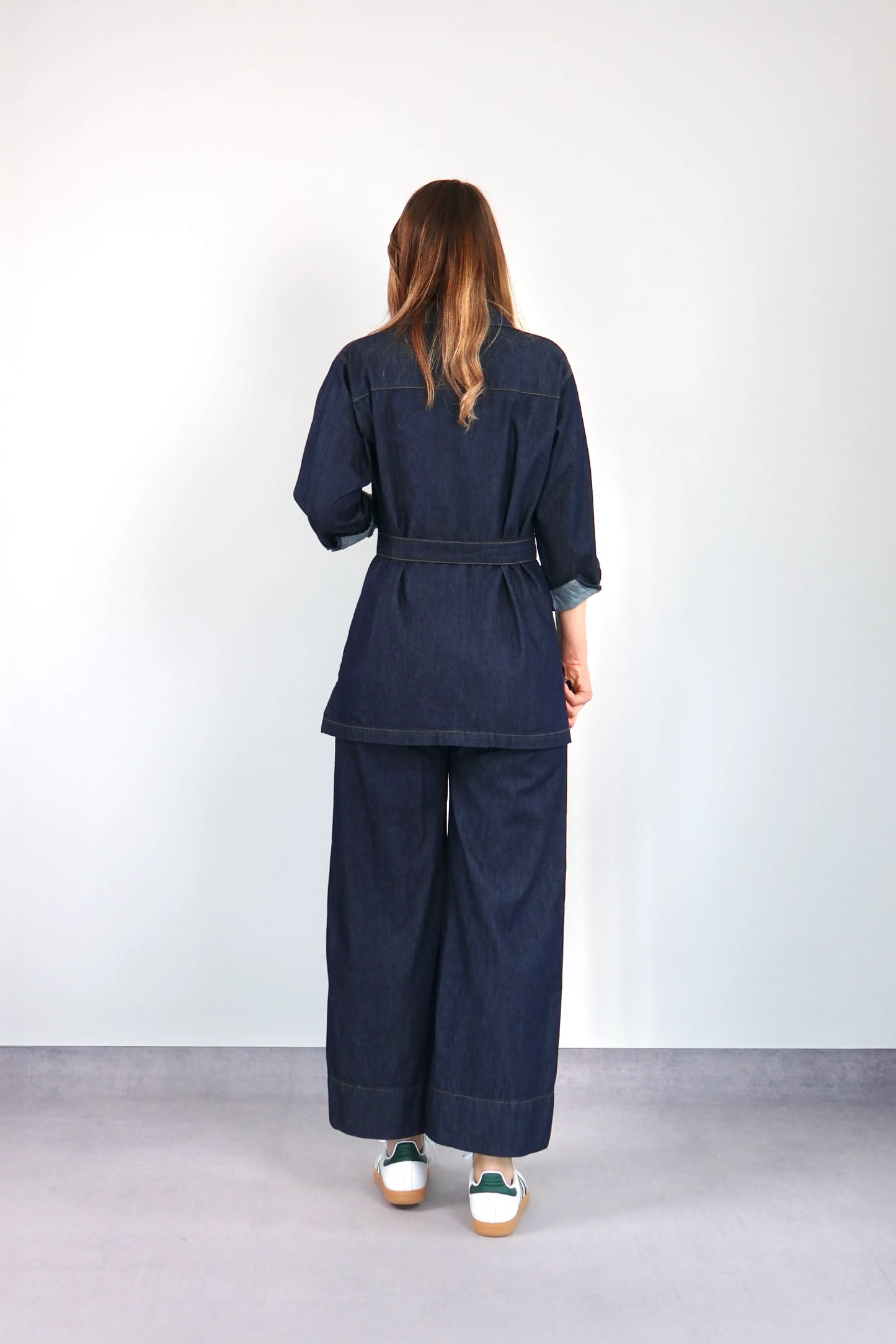 KOYU DENIM KEMERLİ PANTOLON TAKIM
