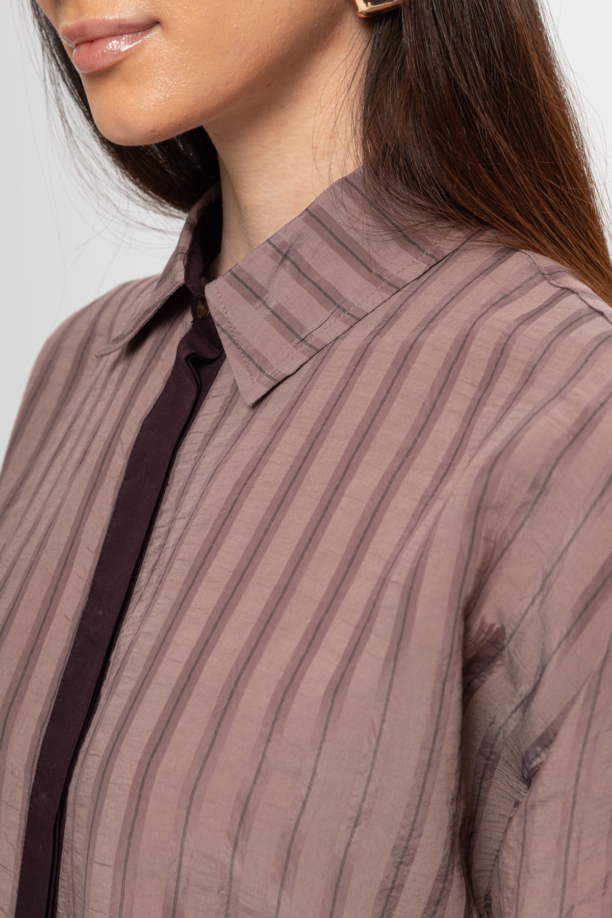 BORDO ÇİZGİLİ GİZLİ PATLI ETEKLİ TAKIM