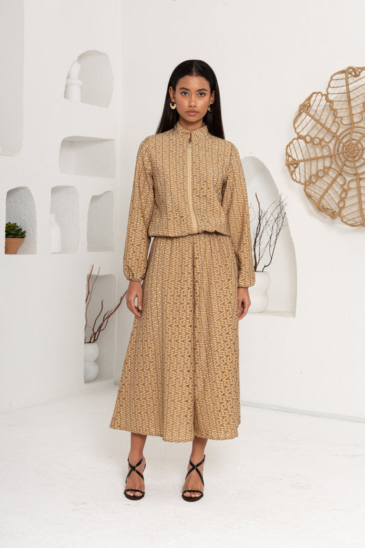 SÜTLÜ KAHVE  DANTEL DETAY ETEKLİ TAKIM