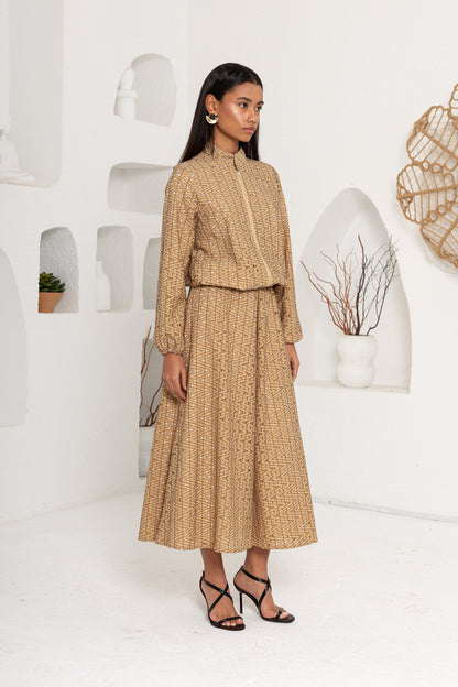 SÜTLÜ KAHVE  DANTEL DETAY ETEKLİ TAKIM