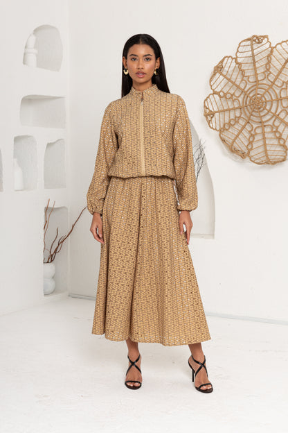 SÜTLÜ KAHVE  DANTEL DETAY ETEKLİ TAKIM