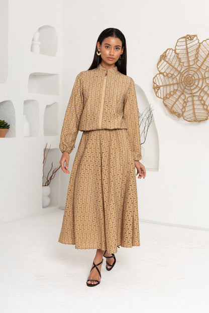 SÜTLÜ KAHVE  DANTEL DETAY ETEKLİ TAKIM