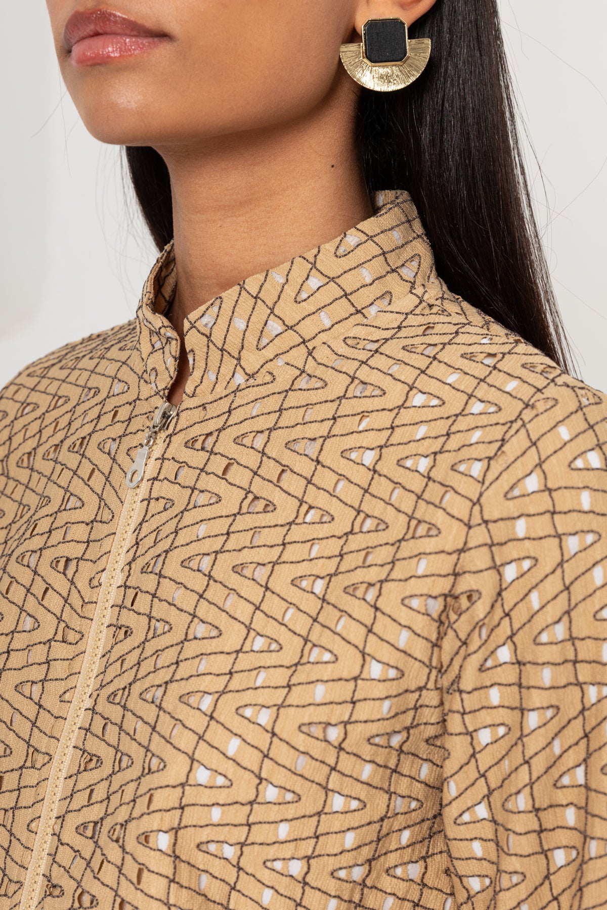 SÜTLÜ KAHVE  DANTEL DETAY ETEKLİ TAKIM