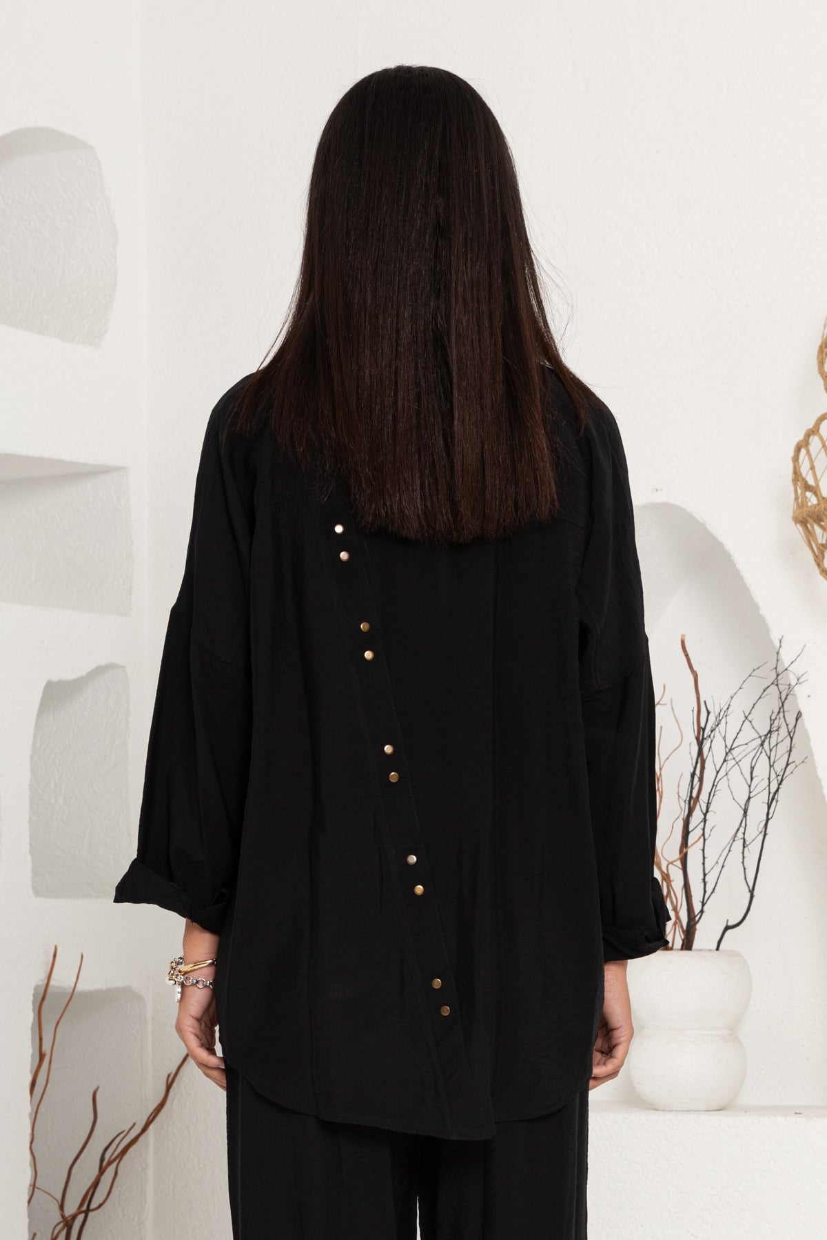 SİYAH ZIMBA DETAYLI PANTOLON TAKIM