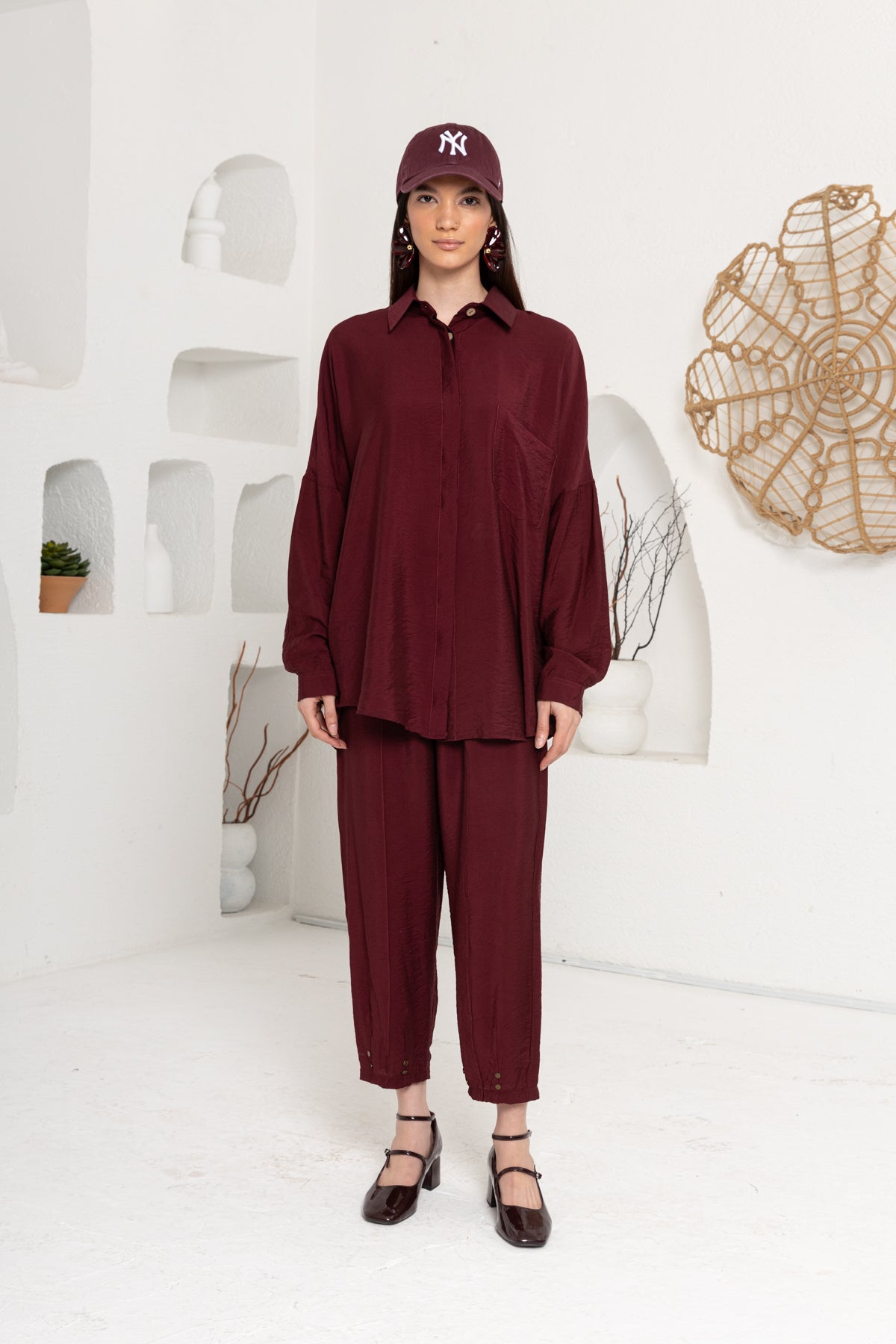 BORDO ZIMBA DETAYLI PANTOLON TAKIM