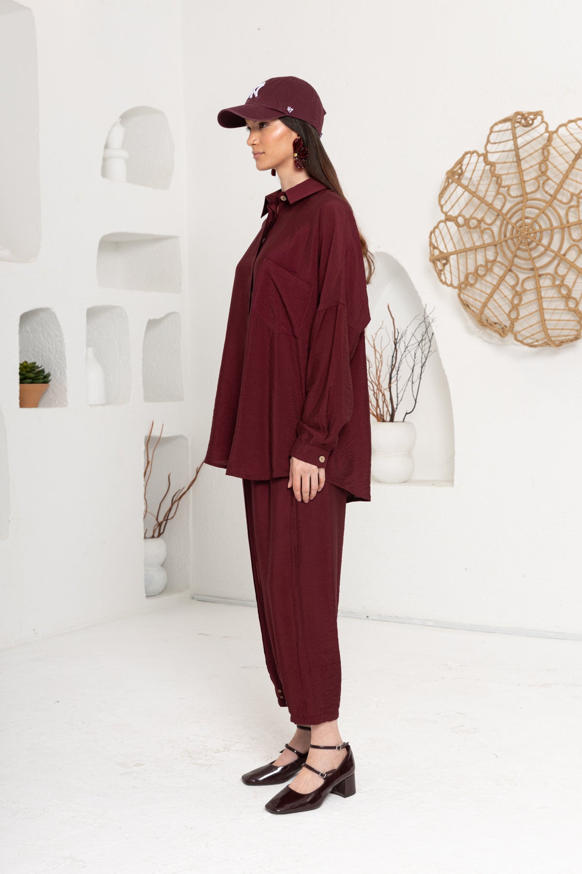 BORDO ZIMBA DETAYLI PANTOLON TAKIM