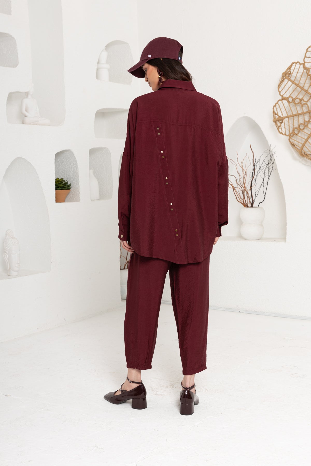 BORDO ZIMBA DETAYLI PANTOLON TAKIM