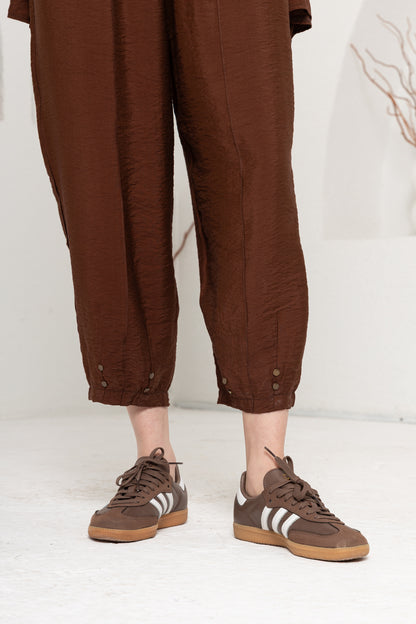 KAHVE  ZIMBA DETAYLI PANTOLON TAKIM