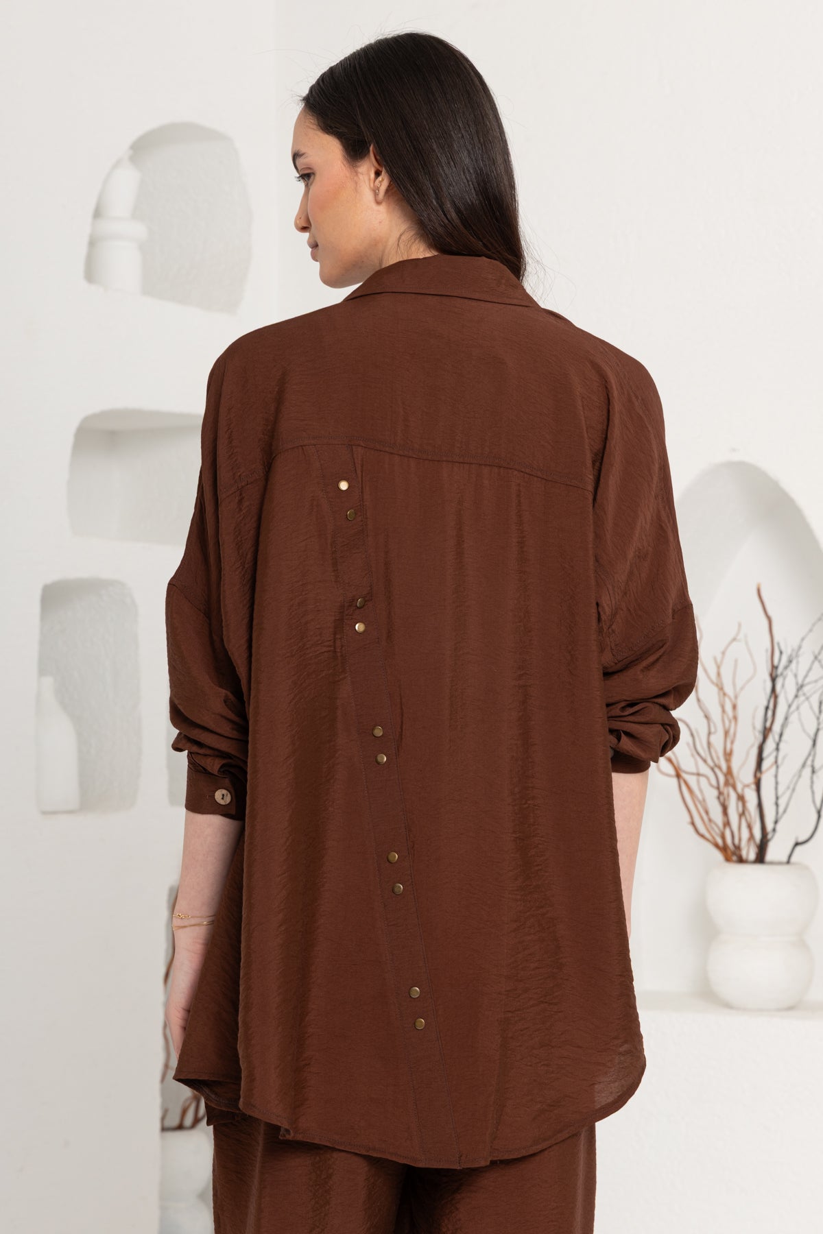 KAHVE  ZIMBA DETAYLI PANTOLON TAKIM