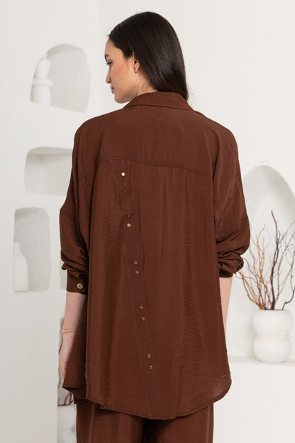 KAHVE  ZIMBA DETAYLI PANTOLON TAKIM