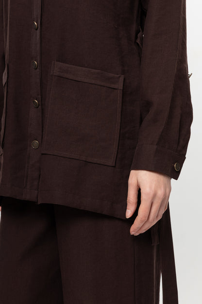 KAHVE  ÜÇ CEPLİ MODAL PANTOLON TAKIM