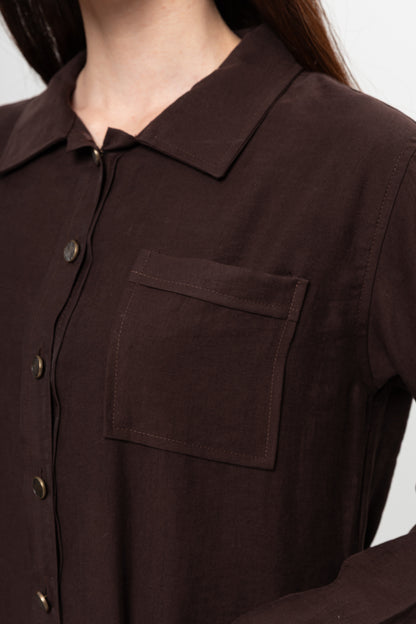 KAHVE  ÜÇ CEPLİ MODAL PANTOLON TAKIM