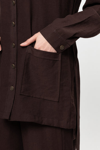 KAHVE  ÜÇ CEPLİ MODAL PANTOLON TAKIM