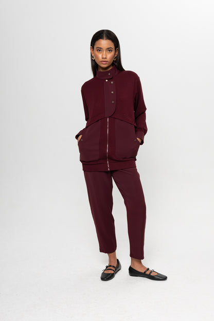 BORDO OYSHO ÖNÜ PATLI PANTOLON TAKIM
