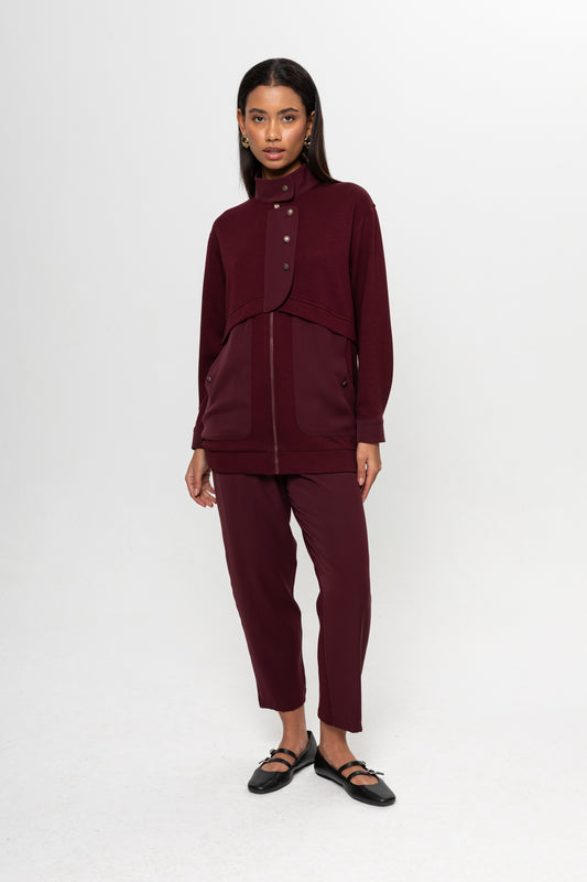 BORDO OYSHO ÖNÜ PATLI PANTOLON TAKIM