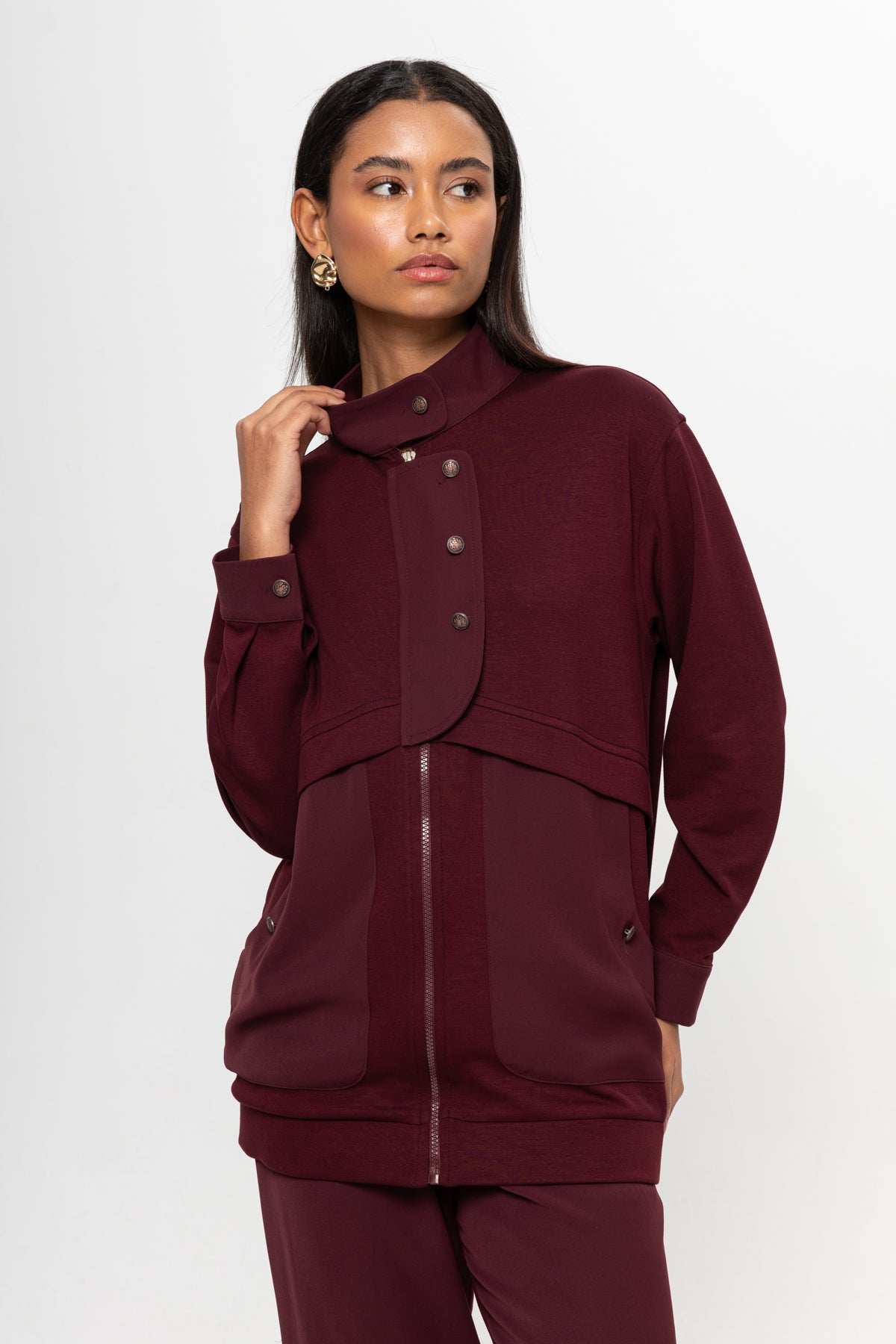 BORDO OYSHO ÖNÜ PATLI PANTOLON TAKIM