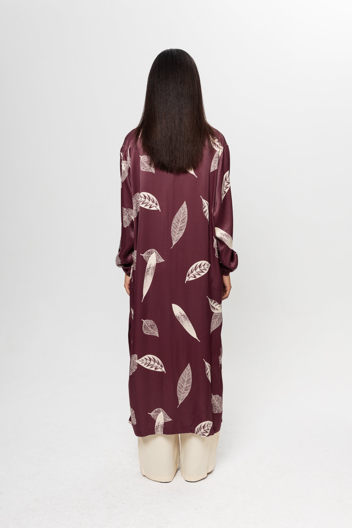 BORDO BEJLİ SATEN GÖMLEK ELBİSE