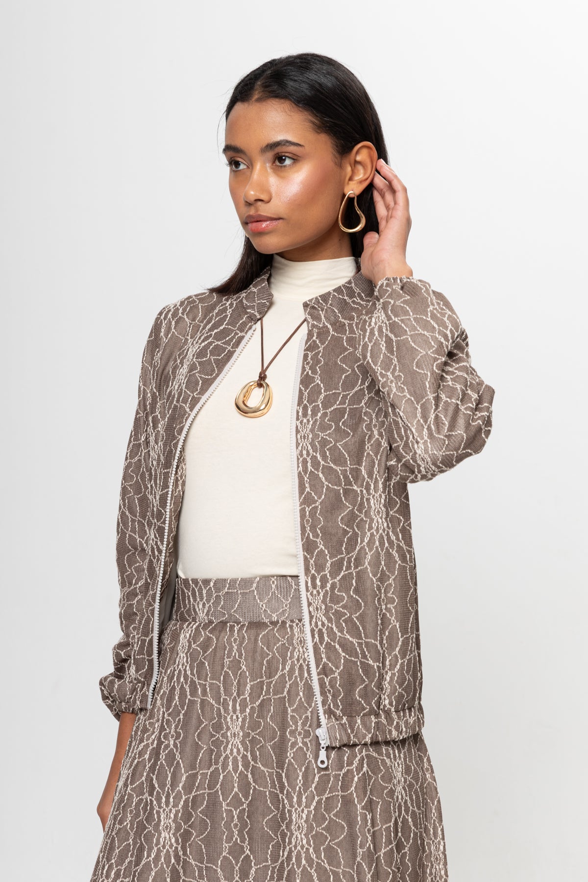 VİZON  DANTEL DETAY ETEKLİ TAKIM