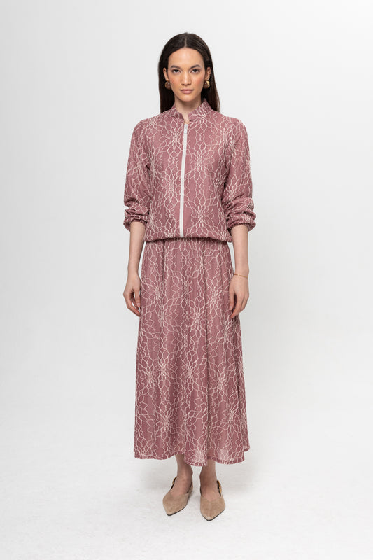 GÜL KURUSU DANTEL DETAY ETEKLİ TAKIM