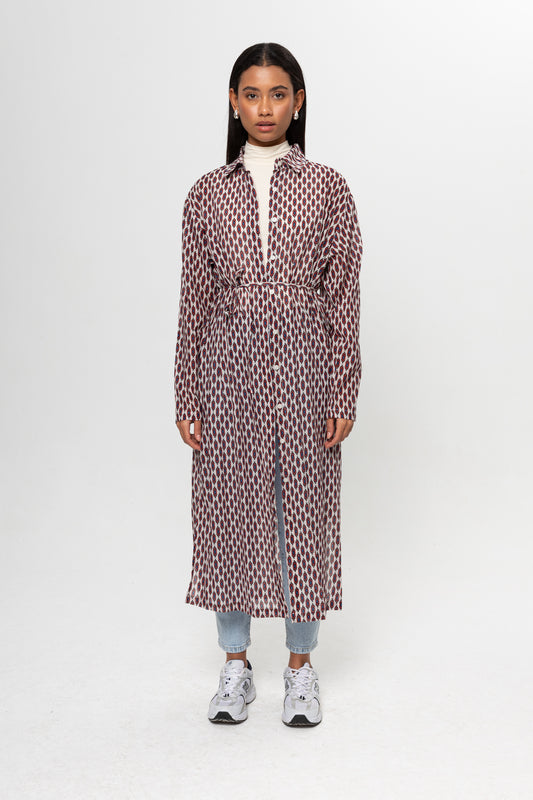 BEJ RENKLİ GÖMLEK ELBİSE