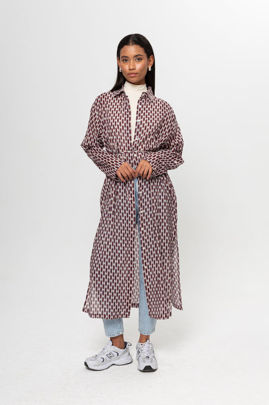 BEJ RENKLİ GÖMLEK ELBİSE