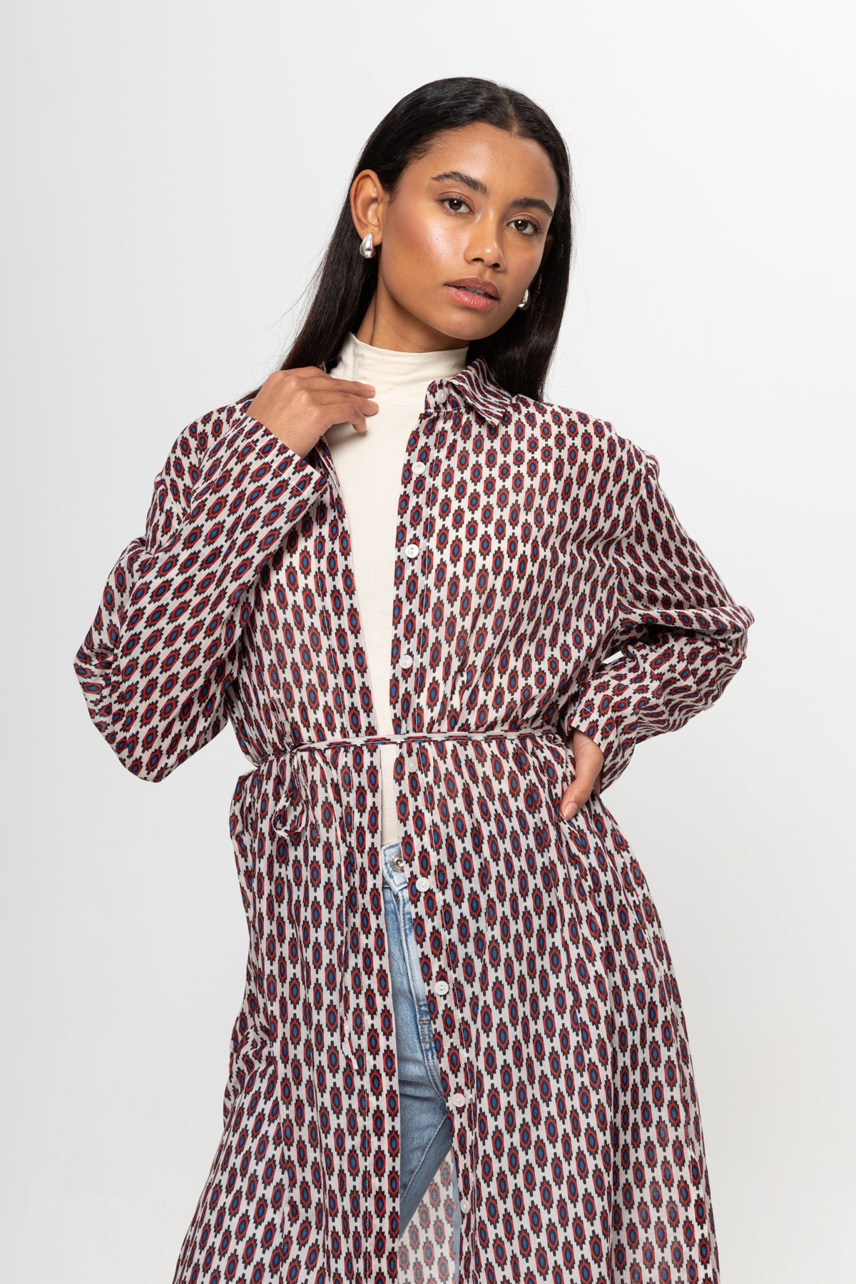 BEJ RENKLİ GÖMLEK ELBİSE