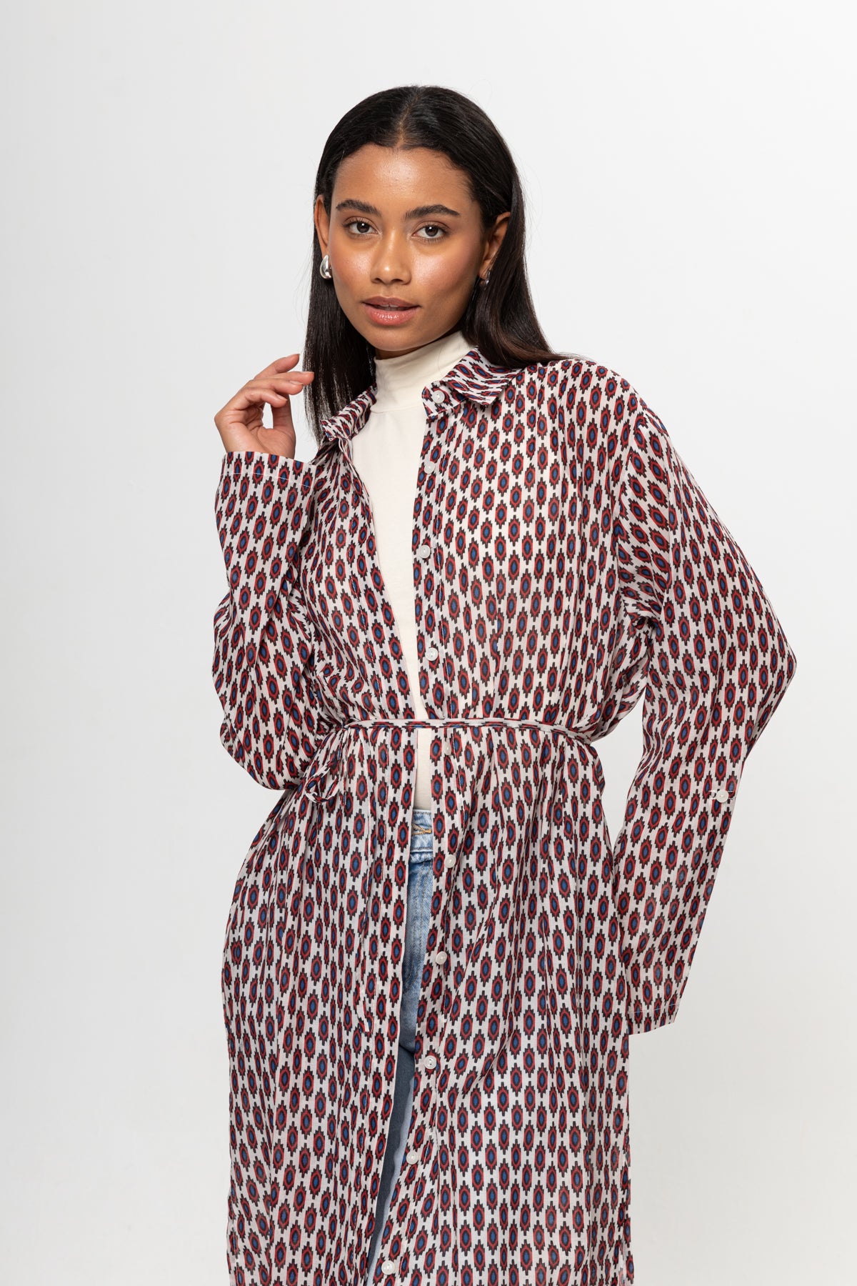 BEJ RENKLİ GÖMLEK ELBİSE