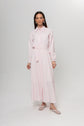 PEMBE KARELİ ELBİSE