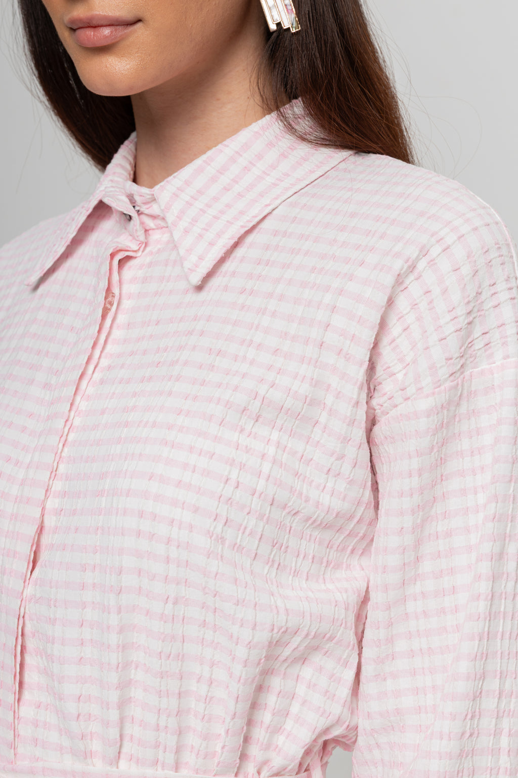 PEMBE KARELİ ELBİSE