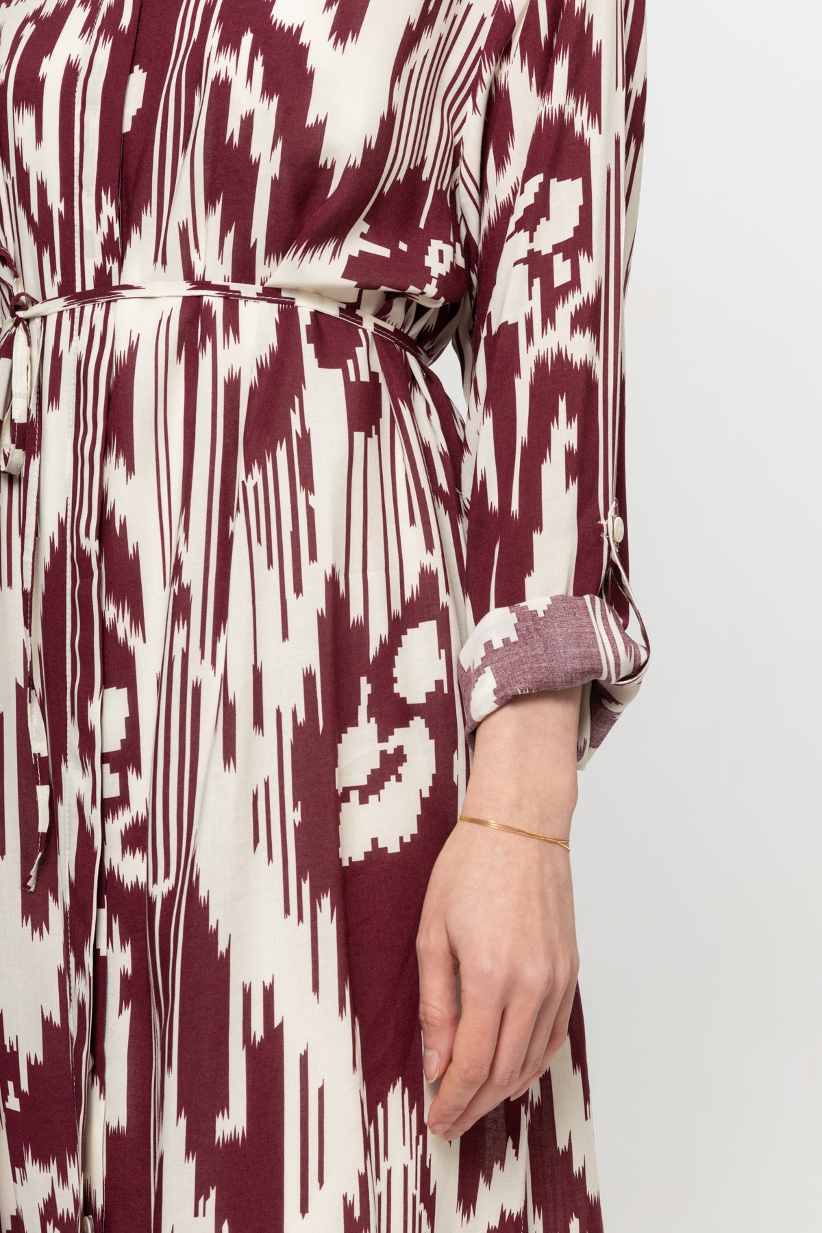 BEJ BORDO GÖMLEK ELBİSE