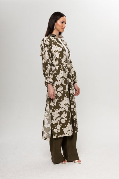 HAKİ BEJLİ GÖMLEK ELBİSE