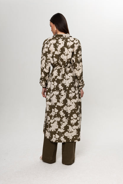 HAKİ BEJLİ GÖMLEK ELBİSE