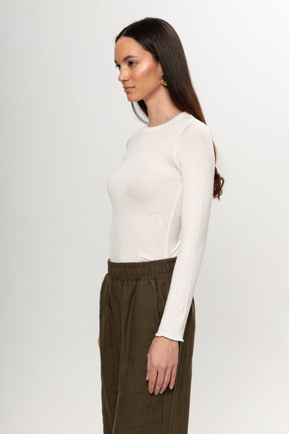 BEYAZ  BİSİKLET YAKA TRANSPARAN BADY