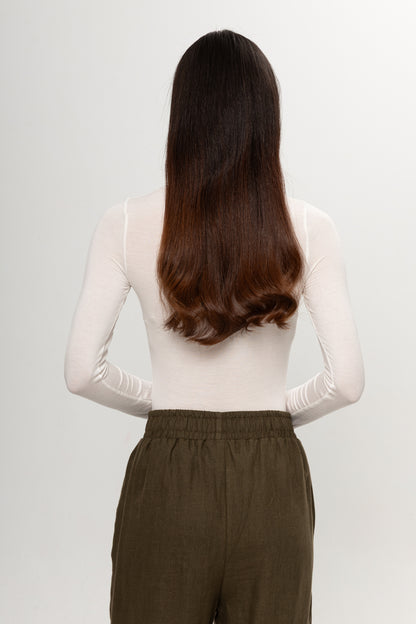 BEYAZ  BİSİKLET YAKA TRANSPARAN BADY