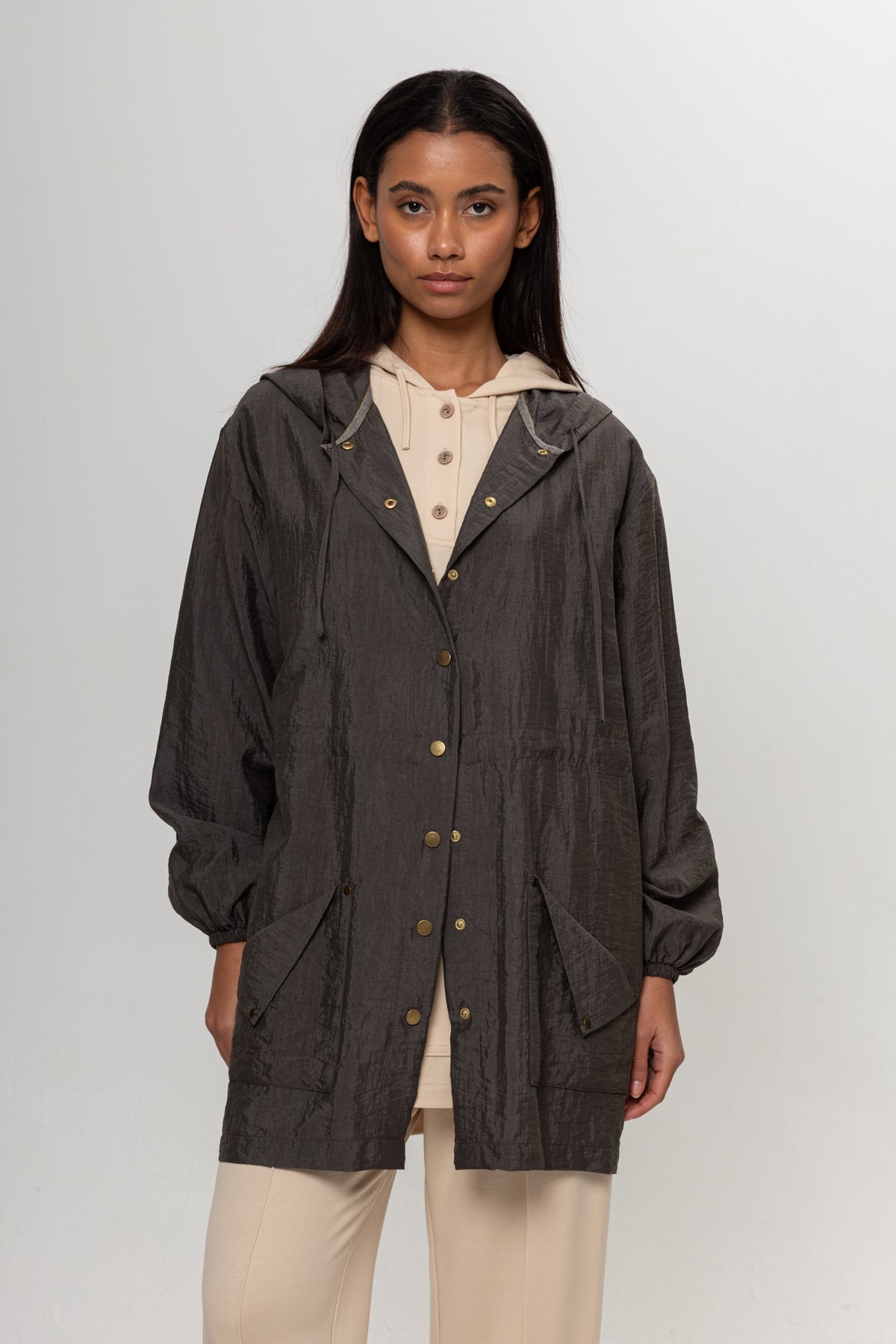 YEŞİL  KAPÜŞÖNLÜ CEKET