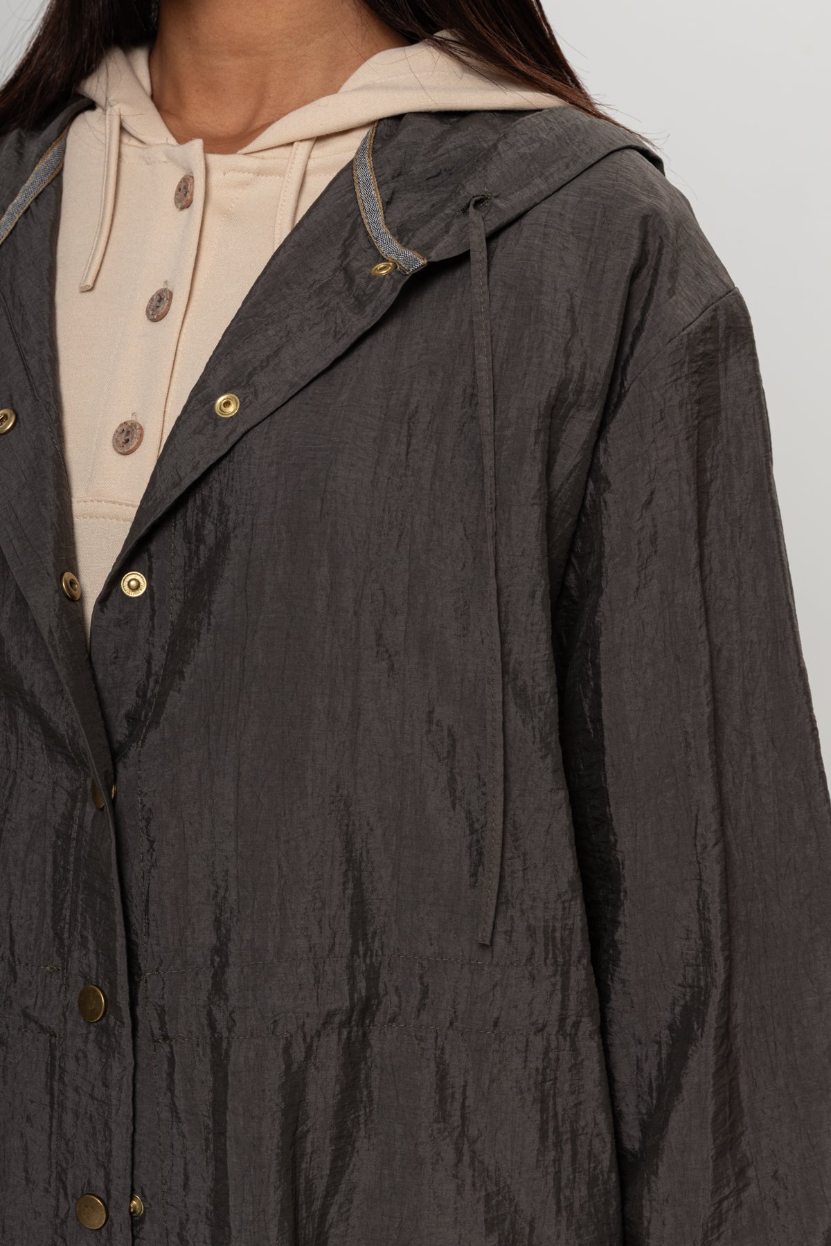 YEŞİL  KAPÜŞÖNLÜ CEKET