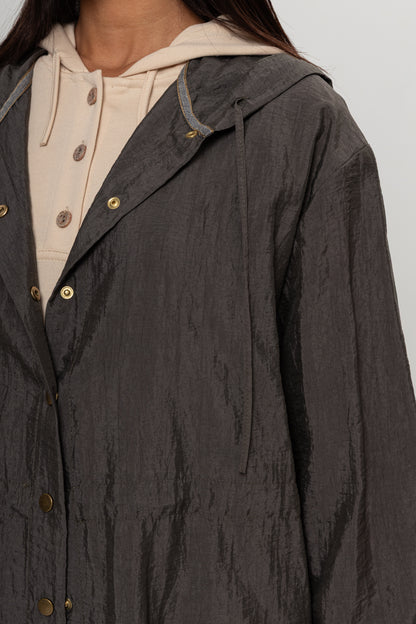 YEŞİL  KAPÜŞÖNLÜ CEKET