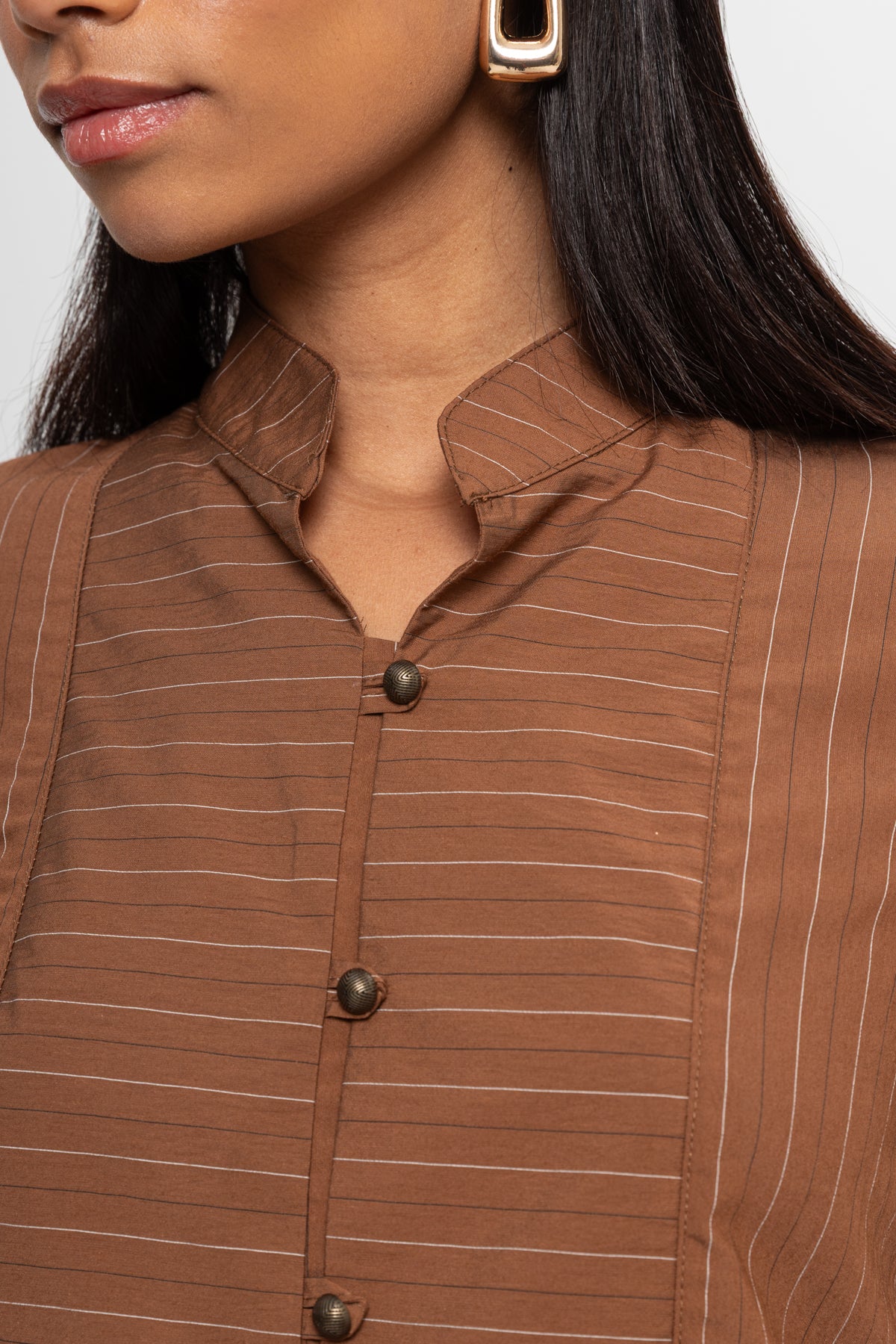 CAMEL  ÇİZGİLİ ÖNÜ BRİTLİ ETEK TAKIM