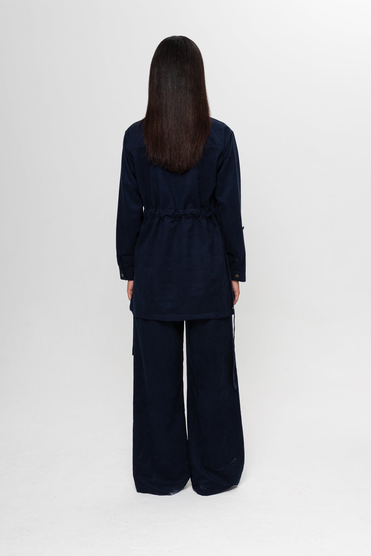 LACİVERT SÜET  ÜÇ CEPLİ PANTOLON TAKIM