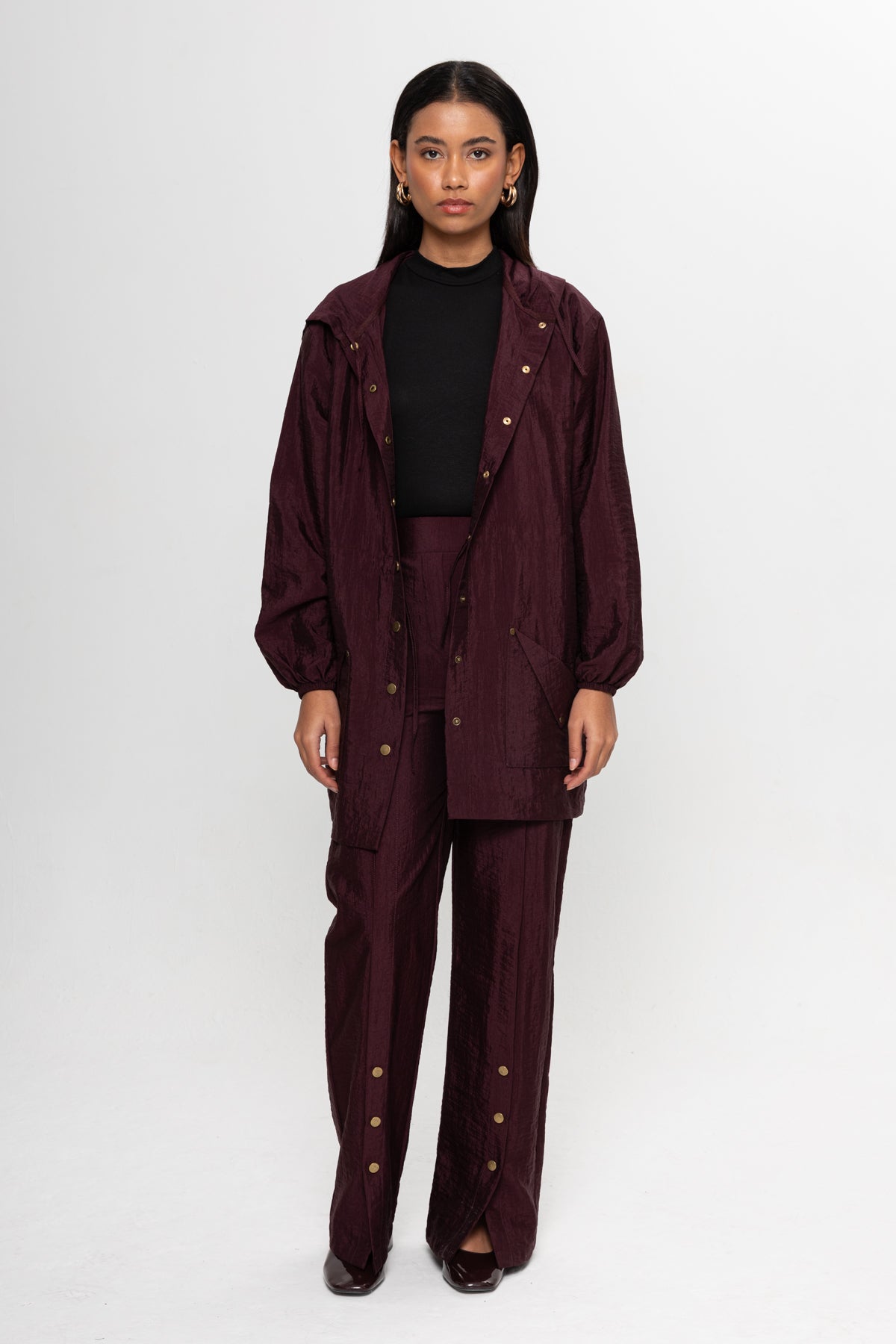 BORDO ÖNÜ ÇITÇITLI PANTOLON TAKIM