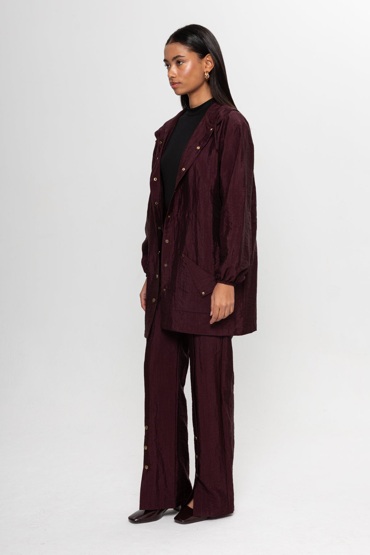 BORDO ÖNÜ ÇITÇITLI PANTOLON TAKIM